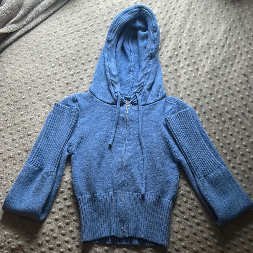 Frankies Bikinis Blue Aimee Zip Up Hoodie
